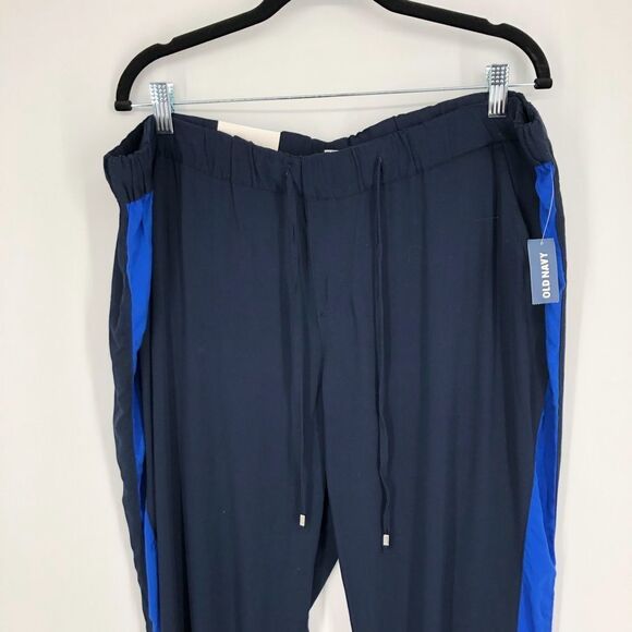 Old Navy Womens Pants Size XL Blue Tux Stripe Pull On Pockets NEW - Picture 2 of 8